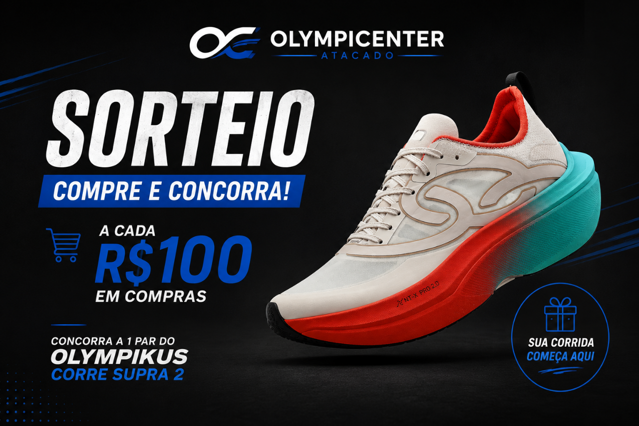 Sorteio Olympikus Corre Supra 2 — a cada R$100 em compras concorra a 1 par
